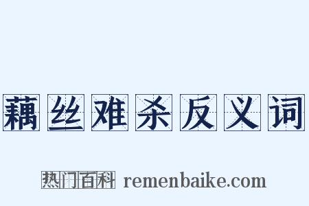 藕丝难杀反义词是什么意思的图片
